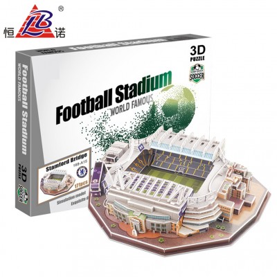 Stamford Bridge Stadium Puzzle Soccer Miniature Stadium Model With 10P